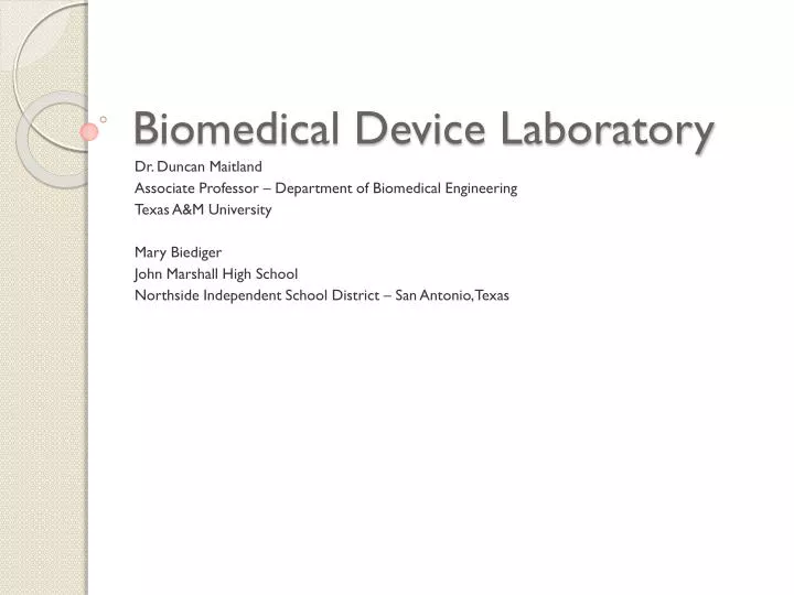 biomedical device laboratory