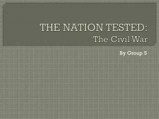 THE NATION TESTED: The Civil War