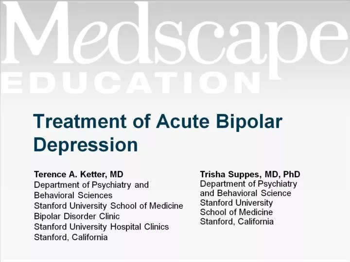 treatment of acute bipolar depression