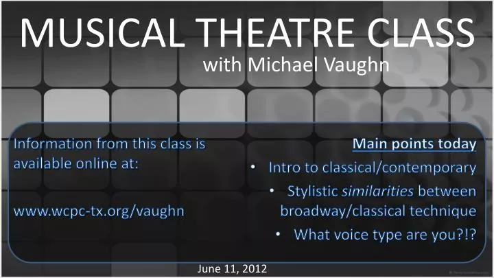 musical theatre class