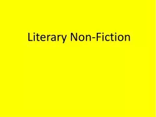 Literary Non-Fiction