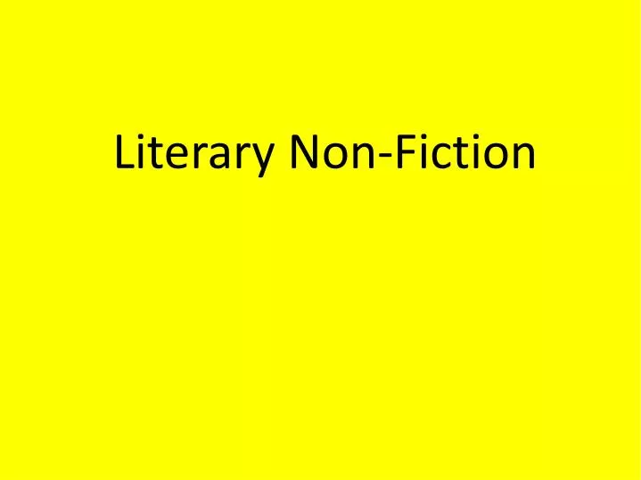 literary non fiction