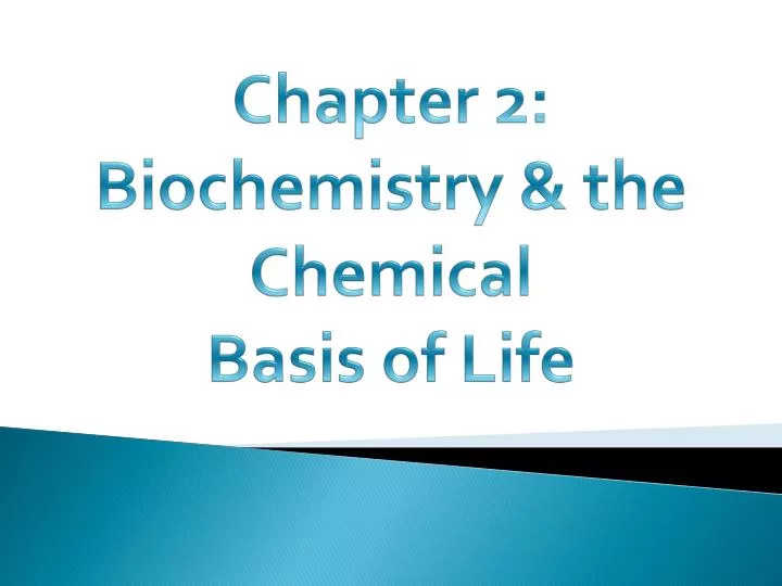 chapter 2 biochemistry the chemical basis of life