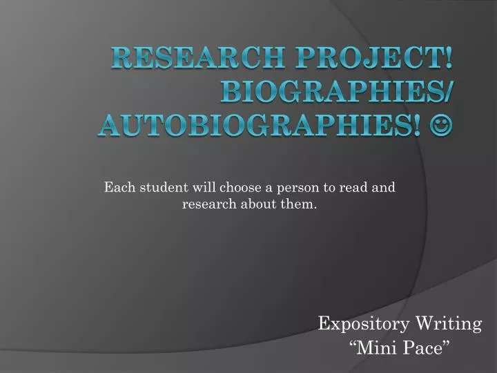each student will choose a person to read and research about them
