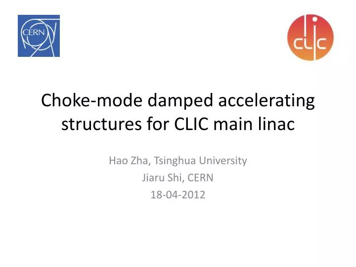 choke mode damp ed accelerating structures for clic main linac