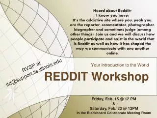 REDDIT Workshop