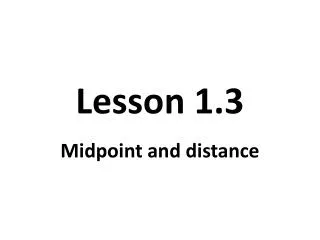 Lesson 1.3