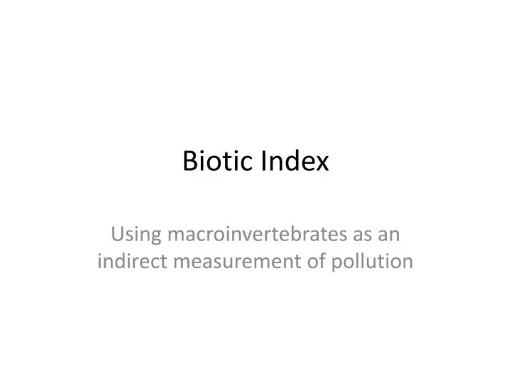 biotic index