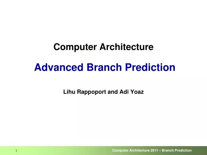 computer architecture advanced branch prediction