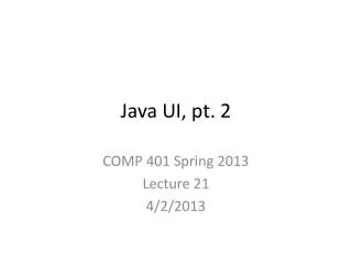 Java UI, pt. 2