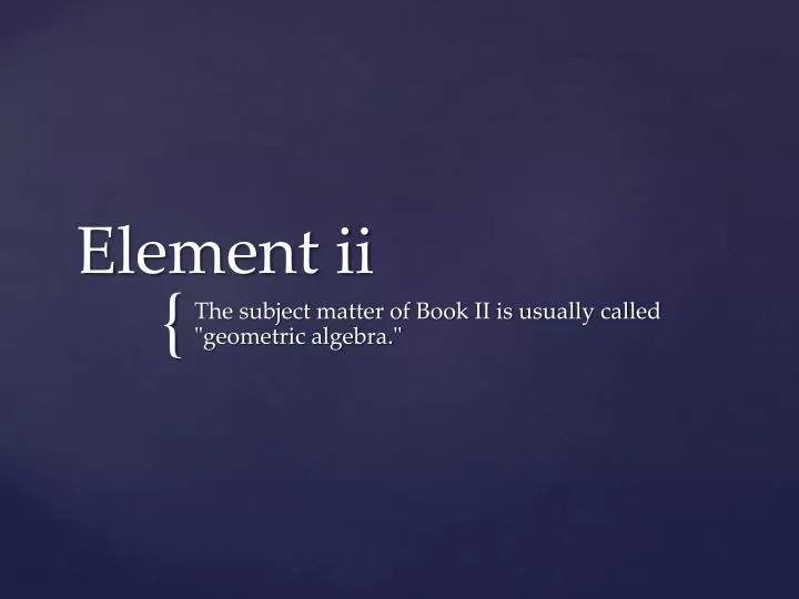 element ii