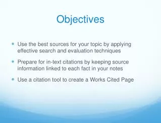 Objectives