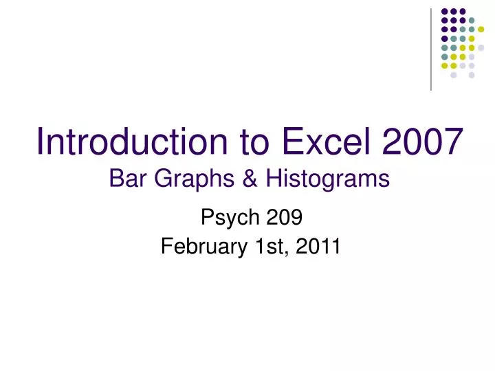 introduction to excel 2007 bar graphs histograms