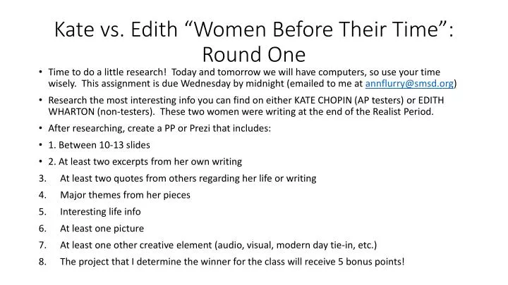 kate vs edith women before their time round one