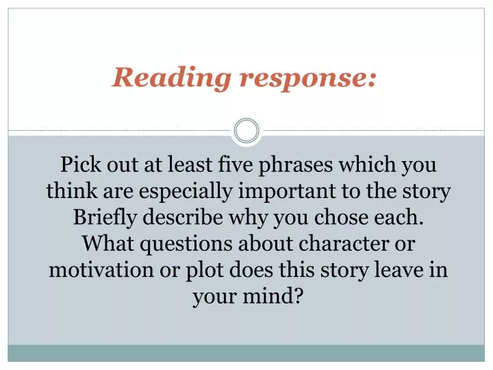 reading response