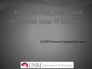 How to Find, Read and Interpret your IT Invoice