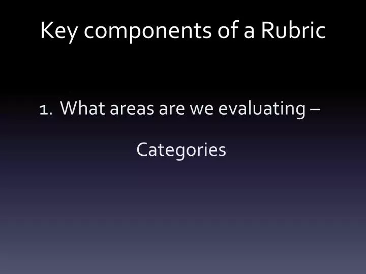 key components of a rubric