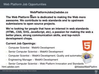 Web Platform Job Opportunities