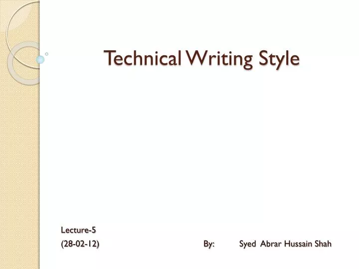 technical writing style