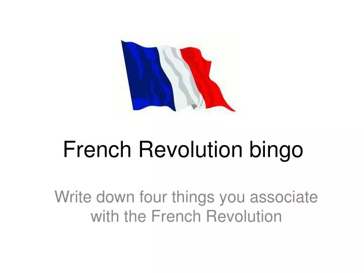 french revolution bingo