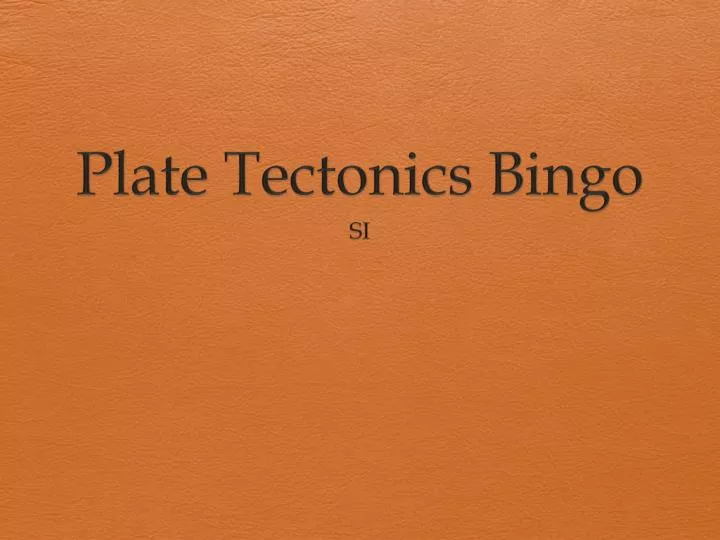 plate tectonics bingo