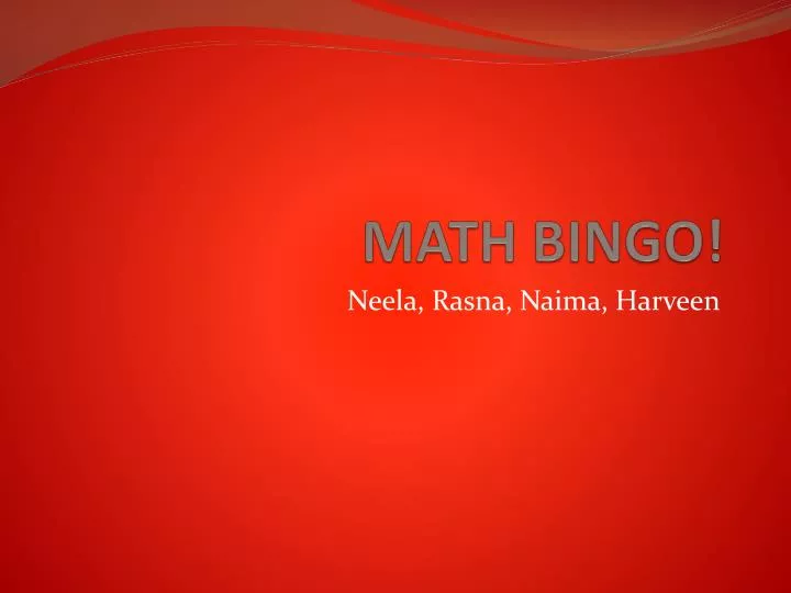 math bingo