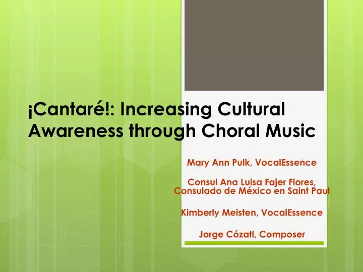 cantar increasing cultural awareness through choral music