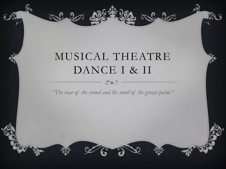 musical theatre dance i ii