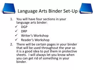 Language Arts Binder Set-Up