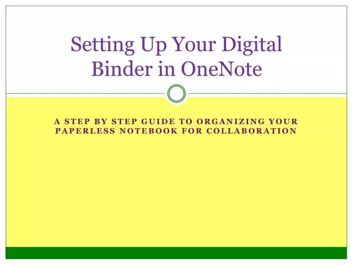 setting up your digital binder in onenote
