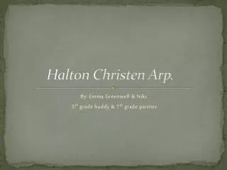 Halton Christen Arp.