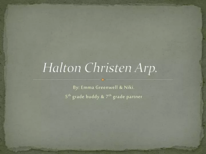 halton christen arp