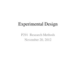 Experimental Design