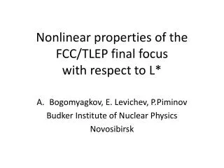 nonlinear properties of the fcc tlep final focus with respect to l