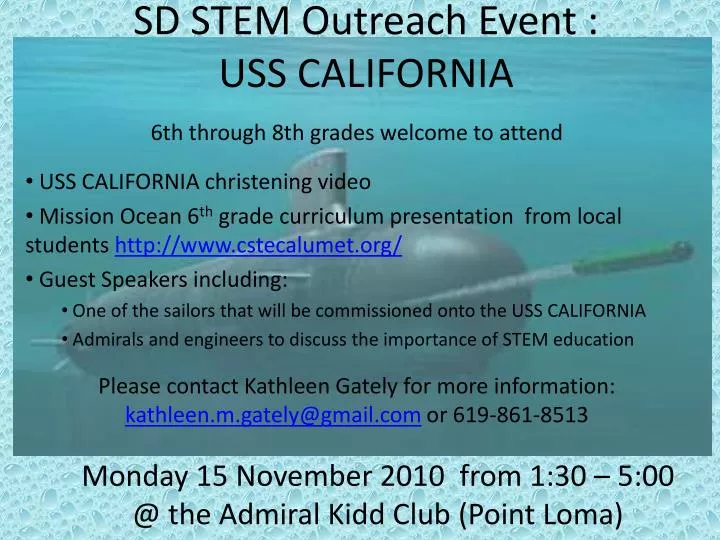 sd stem outreach event uss california