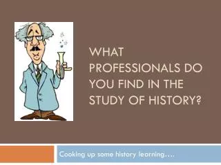 What professionals do you find in the study of history?