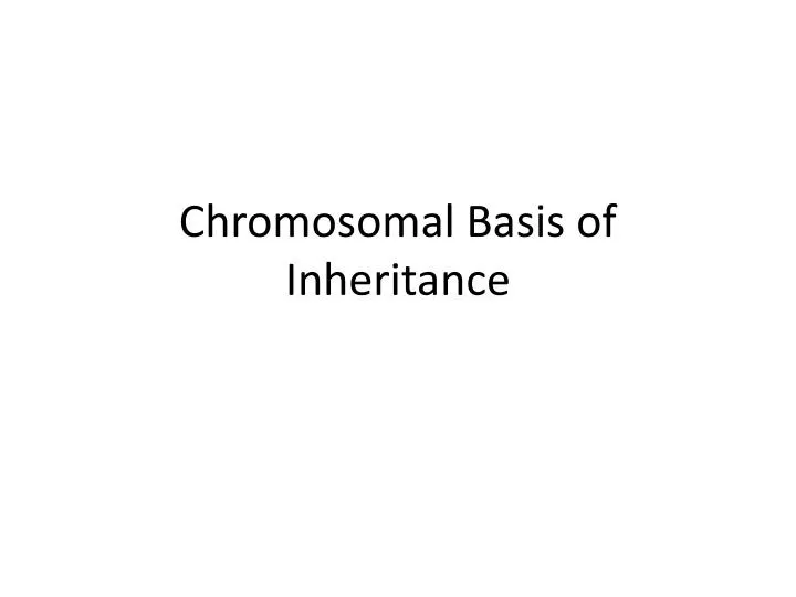 chromosomal basis of inheritance