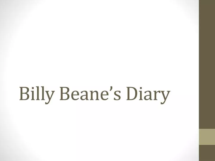 billy beane s diary