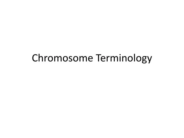 chromosome terminology