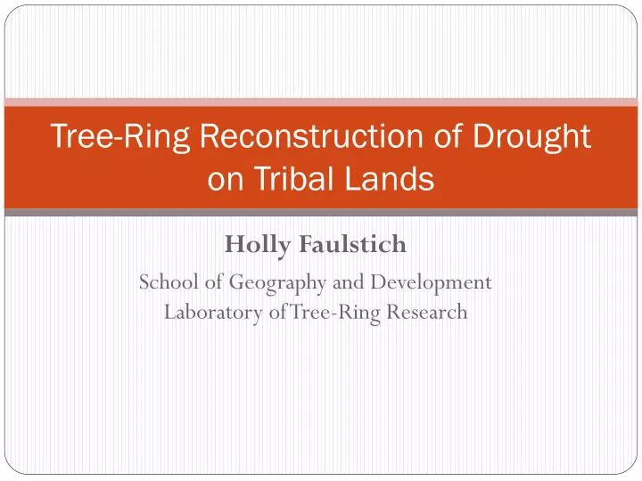 tree ring reconstruction of drought on tribal lands