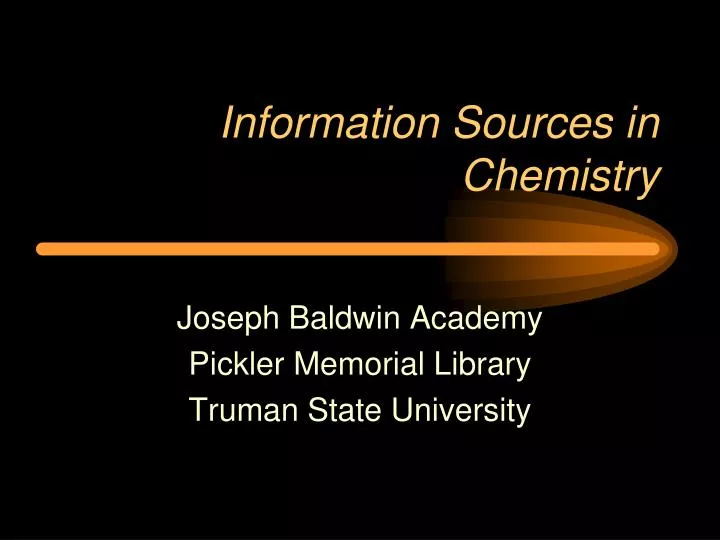 information sources in chemistry