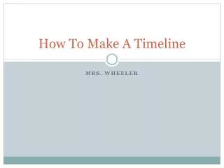 How To Make A Timeline