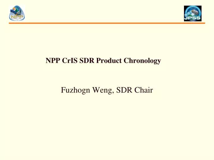 npp cris sdr product chronology