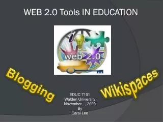 WEB 2.0 Tools IN EDUCATION