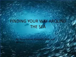 FINDING YOUR WAY AROUND THE SEA