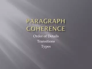 Paragraph coherence