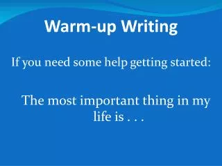warm up writing