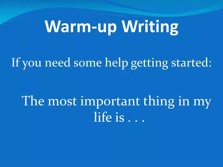 warm up writing