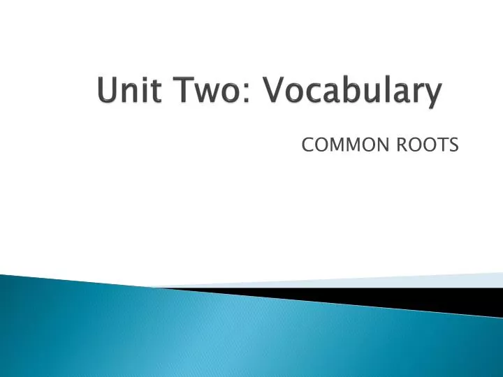 unit two vocabulary