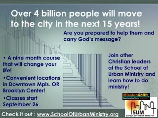 Over 4 billion people will move to the city in the next 15 years!
